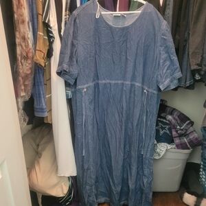 A denim/blue Jean dress